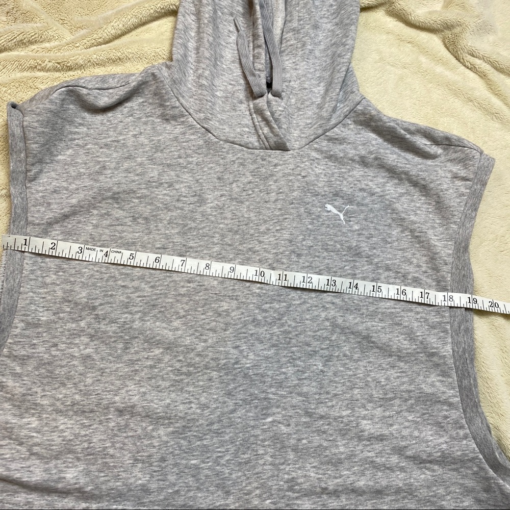 PUMA Hoodie Crop Sweatshirt Muscle Tee Gray XL - Picture 9 of 12